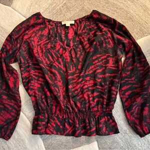 MICHAEL Michael Kors Red and Black Blouse